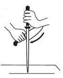 Tr&aelig;k kniv over strygest&aring;l 3